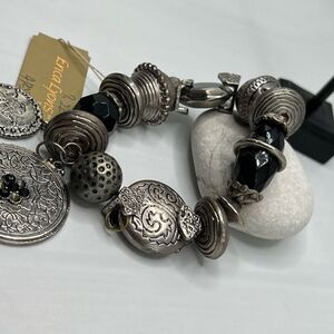 Erica Lyons Silver Black Fashion Bracelet